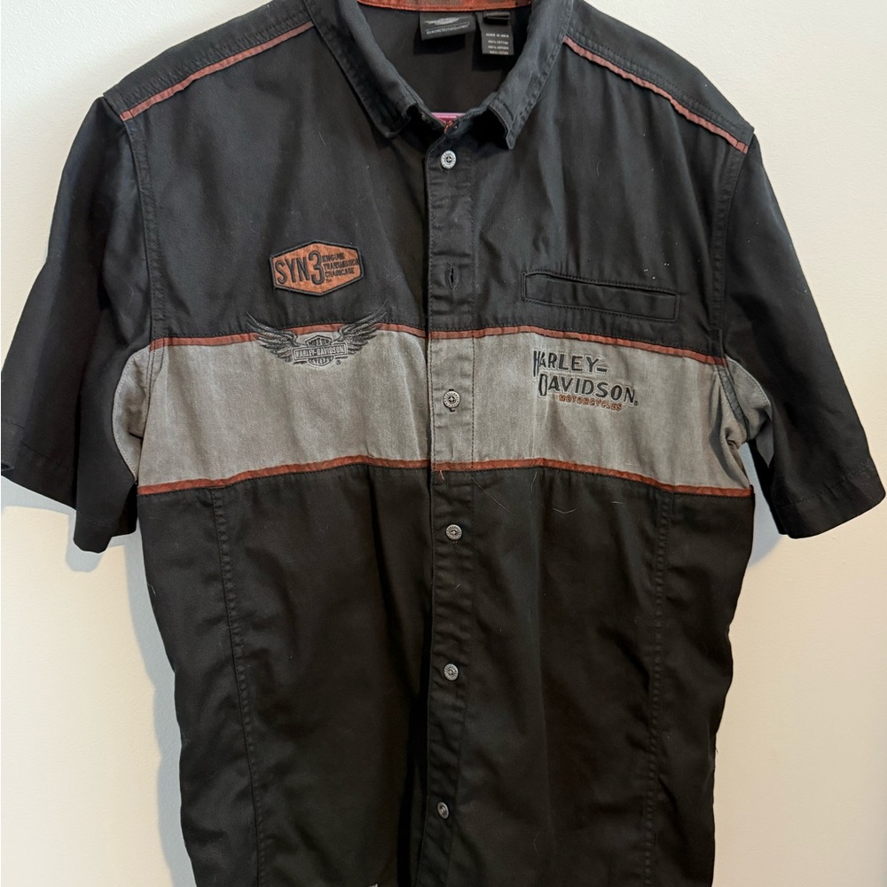 Harley-Davidson Black and Gray Men's Shirt